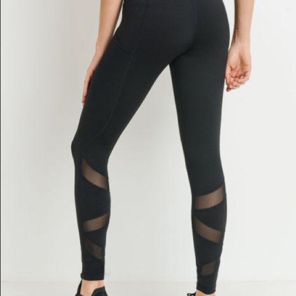 Black Highwaist Ziggy Zag Pocket Full Leggings